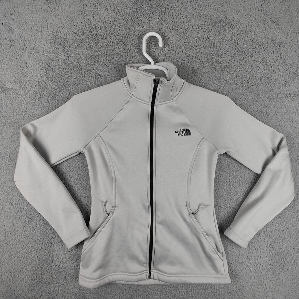 North Face Hooded Sweater Grey Women's Small Full Zip Sweatshirt Hoodie Logo